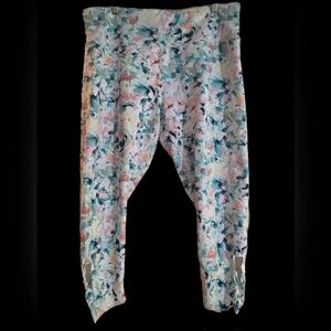 RBX Women's PlusSize Abstract Floral Print High-Rise Athletic Leggings-3x (NWOT)